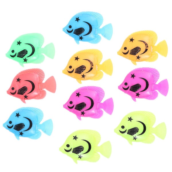 10 STK Realistisk plast kunstig fisk Falsk fisk dekorasjon fotografering rekvisitter for akvarium akvarium (tilfeldige farger og mønstre som avbildet)