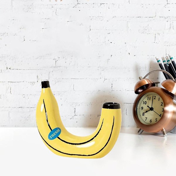 Bananformad hartsvas - Gul blomsterdekoration för hemmet - Ins Style Blomkruka