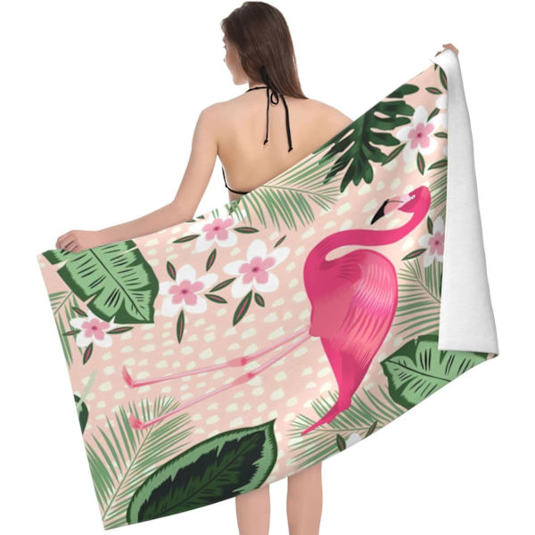 Flamingo strandhåndkle for kvinner, voksen mikrofiber hurtig tørkende strandhåndkle, søt personlig design, 59\" x 27.5\"