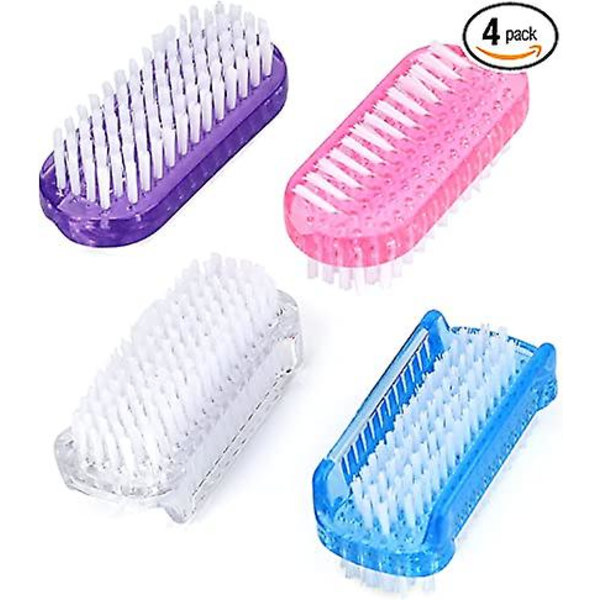 4 st nagelborstar, plast hand nagelborste hand rengöringsborste