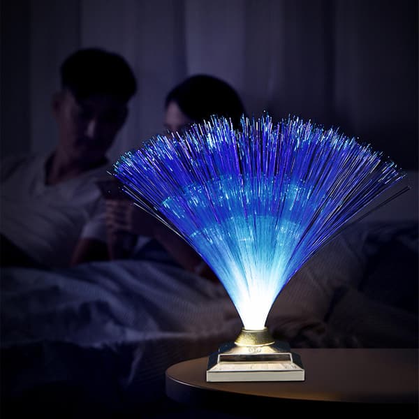 Fiberoptisk ljusfärgsskiftande guldpläterad bas - USB-driven - 12,4 tum - Fiberoptisk centersensorlampa（A）