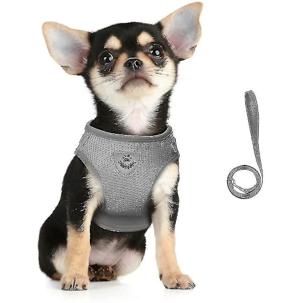 Mjukt mesh hundsele och koppel, ingen dragning justerbar med reflexband