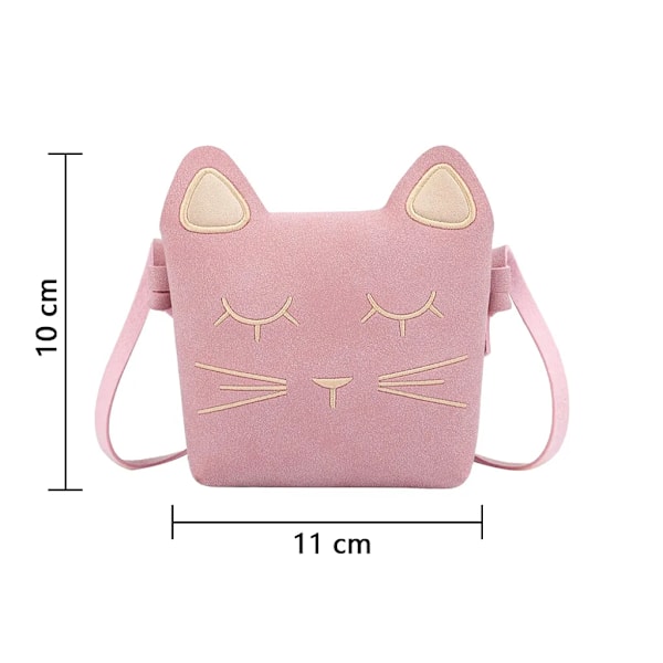 Barnens axelväska flickor, katt crossbody messenger väska, prinsessa mini handväska, PU läder söta små flickväskor