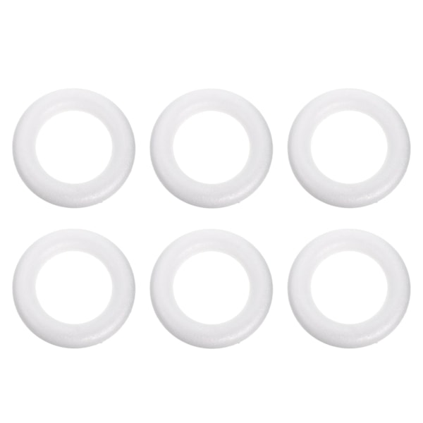 6-pack Multipurpose DIY Rund Skumring DIY Bröllopsfest Skumkrans (Vit) (20X20X3.5CM, Vit)