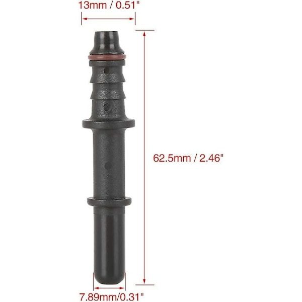7,89 mm Id6 Bränsleledning Snabbkoppling Hane Kontakt För Autoblack2pcs