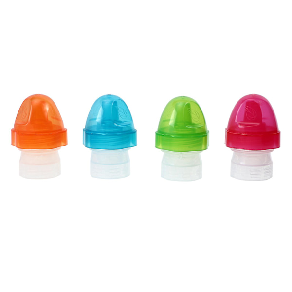 4-pack juice soda dryck flaskhättor för barn, småbarn, pojkar och flickor (6.50X4.50X4.50CM, slumpmässiga färger)