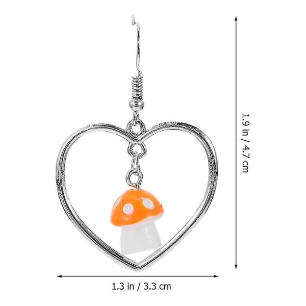 1 par vakre kvinner øredobber hjerte sopp form dråpe øredobber smykker (oransje)