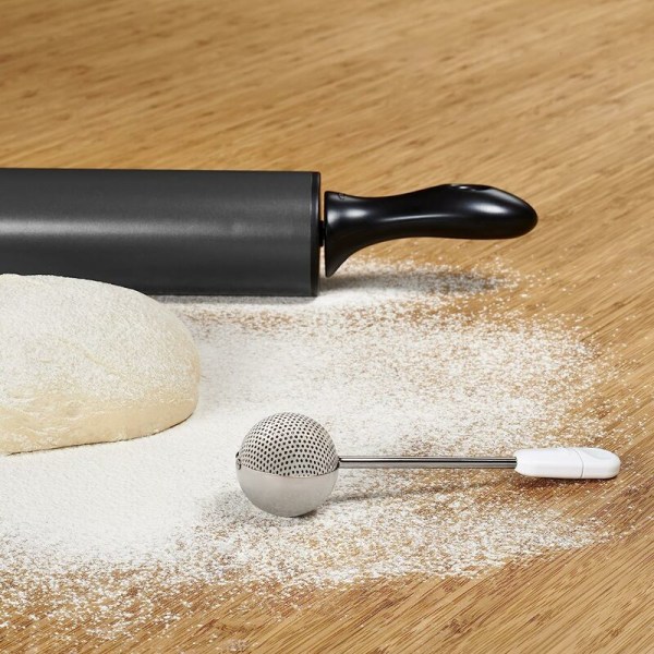 Bakers Spray Bar för Socker, Mjöl och Kryddor, Rostfritt Stål 1st (Vit)