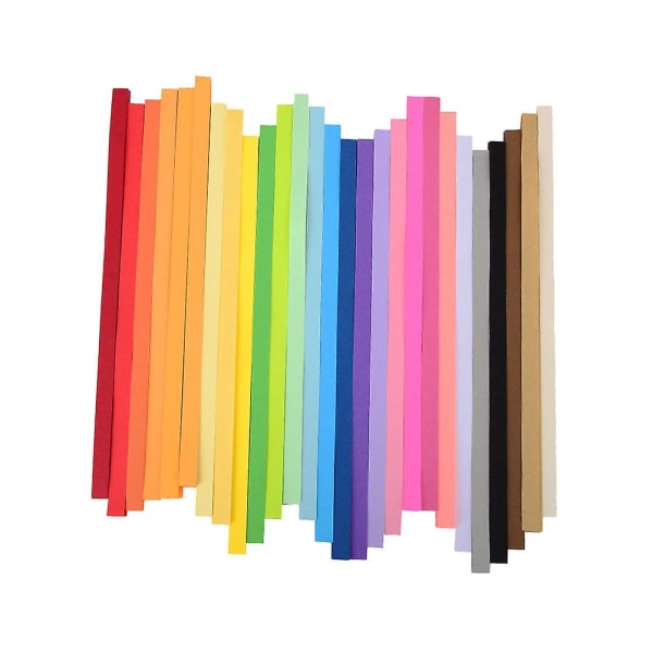 2700 ark med ensfargede origamistjerner brettet papirstrimler femspiss stjernepapir for DIY-håndverk (27 farger) (25x1 cm, som vist på bildet)