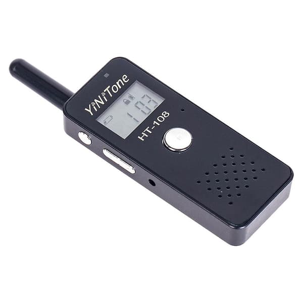 1 sæt voksen intercom, mini intercom, hotel trådløs intercom, udendørs intercom (8,4X3,5 cm, sort)
