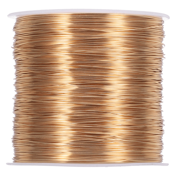 1 rull hagearbeid kobbertråd smykker å lage kobbertråd DIY håndverk kobbertråd (10.00X8.00X8.00CM, gull)