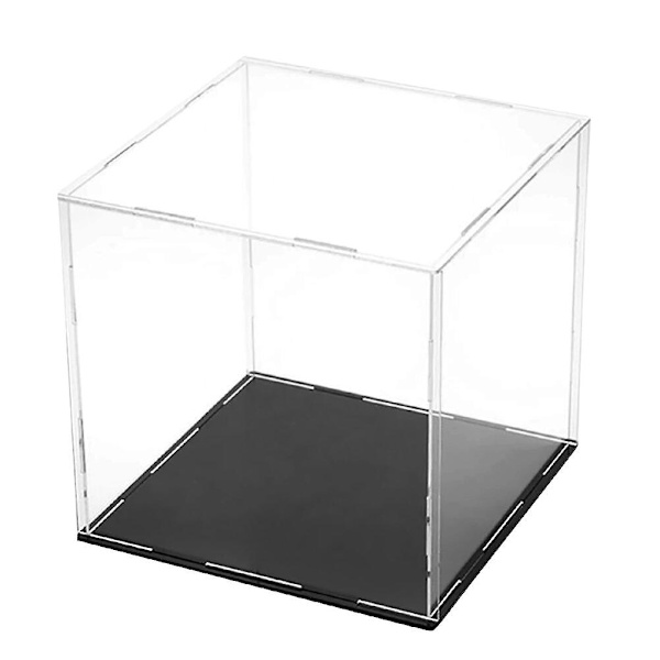 Gjennomsiktig fotballboks akryl basketballstativ statue display skap (20X20cm, flerfarget)