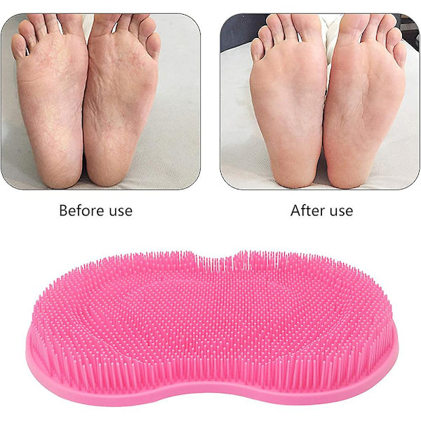 Fotskrubbmassageapparat, akupressurmatta med halkfria sugkoppar - rosa