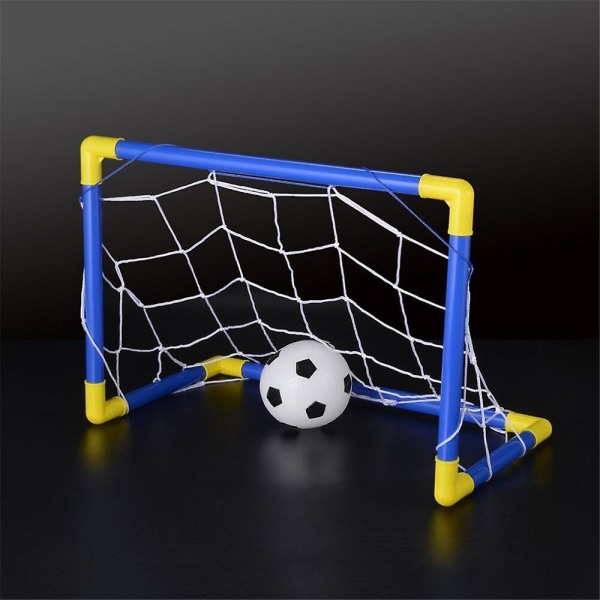 Bærbart mini-aftageligt fodboldmålsæt til børn - bedste gave til fodboldentusiaster (blå)