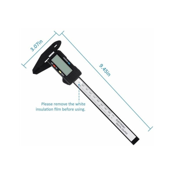Digital skjutmått, 0-6 tum skjutmått mätverktyg - Elektroniskt skjutmått med stor LCD-skärm, automatisk avstängningsfunktion, tum och millimeterkonvertering