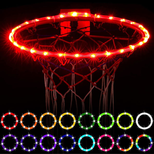 Basketbågelampor, fjärrkontroll Basketfälgar LED-ljus, 16 färger