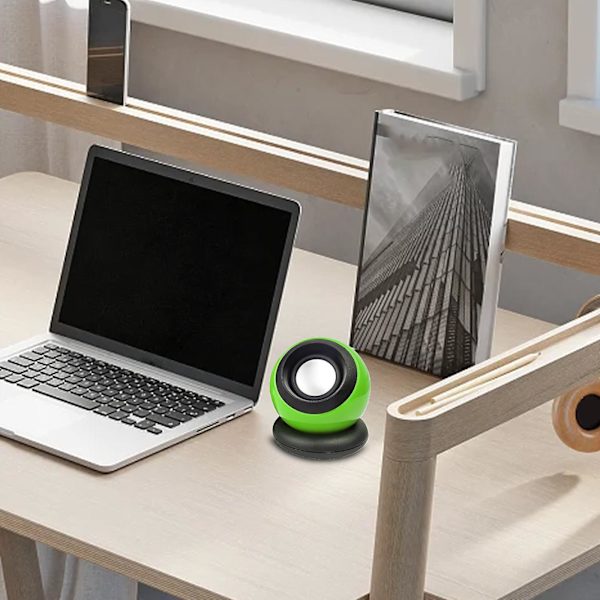 Mini och kompakt skrivbord 2.0 USB bärbar dator skrivbord liten högtalare Neutrals Magics Ball ljudsystem（Grön）