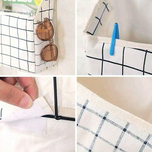 Tygväggsförvaringsväska över dörrfickarrangör för sovrum, badrum, kök (3Pack-A)