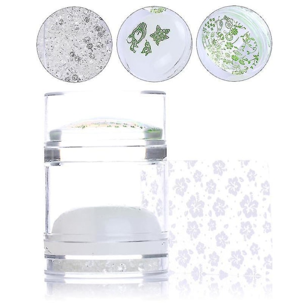 Mønster 22 Dual Ended Clear White Jelly Nail Art Stamper Silikon