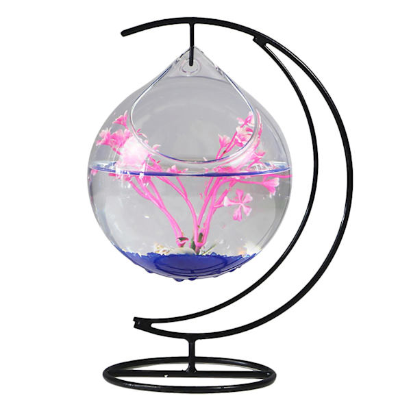 Skrivebords Lille Fisketank Akvarium Hjemme Dekoration Dekorativ Blomsterarrangement Holder Cylinder Transparent 4 Størrelse Glas（A4）