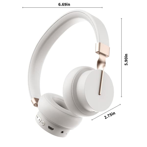 Trådlöst Bluetooth-headset med brusreducering och samtalsfunktion, spelheadset med brusreducering, 20240568 (vitt)