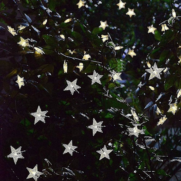 Solcelledrevne julelys udendørs stjernelys streng, 39ft Twinkle Fairy