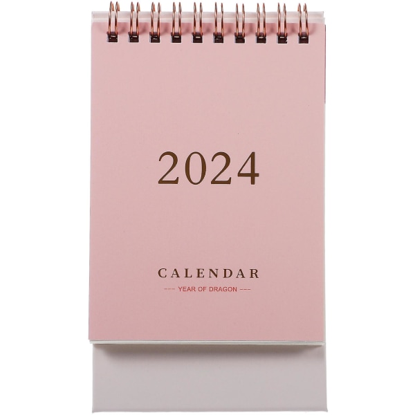 Månedskalender til skrivebord, kontorkalender, skrivebordskalender til hjemmet, tilbehør til hjemmet (16.00X9.50X7.00CM, pink)