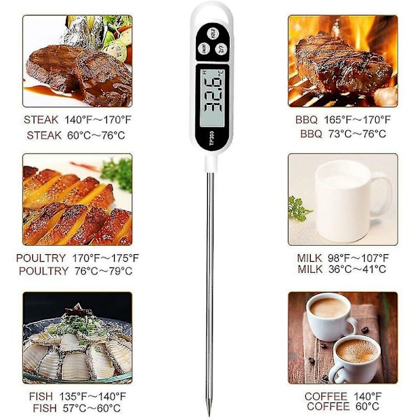 Digital kötttermometer med omedelbar avläsning, lång sond