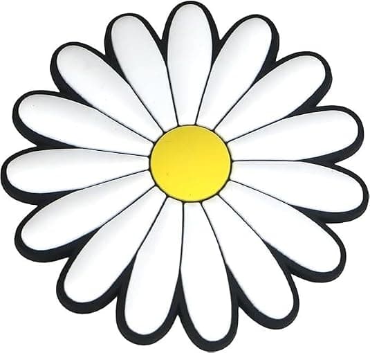 3-pack daisy-tema PVC-gummiväskor med dekorativa hängen