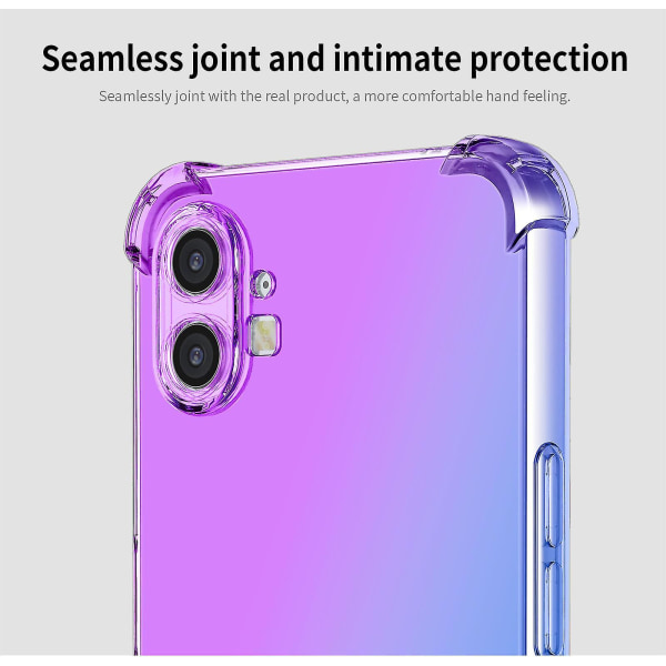 Gradient case, joka on yhteensopiva Nothing Phone 1:n kanssa, pehmeä TPU, neljä kulmaa iskunkestävä cover
