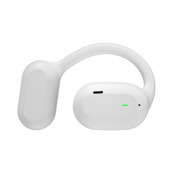 Open Ear Headphones 2023 version, ledningshörlurar Bluetooth 5.3 Accuse Control trådlösa hörlurar, dubbla 16,2 mm drivrutiner Deep Bass FAN0435（Vit）