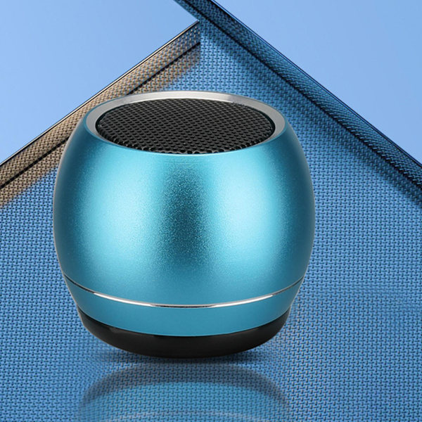 Metall Bluetooth-högtalare, Mini-högtalare, Subwoofer Utomhus Bärbar Bluetooth-högtalare, HIFI Ljudkvalitet, Intelligent Brusreducering（Blå）