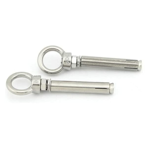 5-pack M8x60mm expanderögleskruvar med rostfria öglebultar