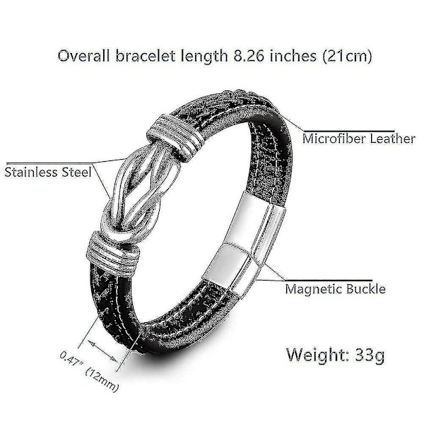 Till min son, till mitt barnbarn, armband, älskar dig för alltid, flätat läderarmband (älskar min son, inget kort)