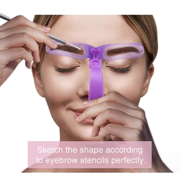 Ögonbrynsstenciler, Ögonbrynsmall, Ögonbrynsformningssats, 8 stilar Återanvändbar ögonbrynsstencil med handtag och rem, tvättbar-xinhan