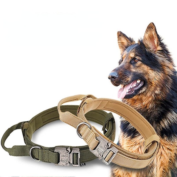 Sotilaallinen taktinen koiranpanta Nylon säädettävä ja kestävä saksanpaimenkoira keskikokoiselle ulkokävelyharjoittelulle lemmikkitarvikkeita Uvd (XL, ruskea)