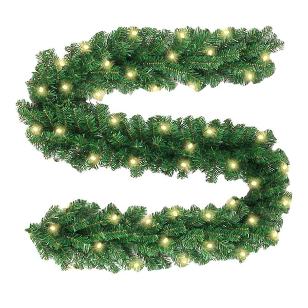 1 sett med julekransdekorasjonslys Julelys i kunstrotting (270X25CM, grønn)