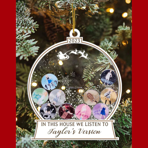 The ERAS Tour 2023 Ornament, Swiftea Taylor ERAS Album, Personalized Christmas Weddings Holidays Ornament
