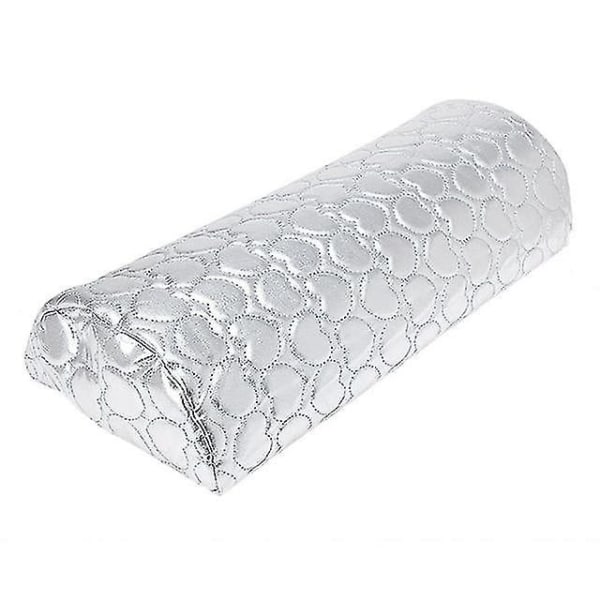 Hopeinen nahka puoliympyrä Nail Art Design H Käsinojan tyynyn tyyny manikyyrihoito