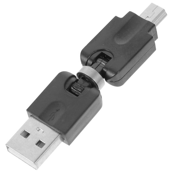 USB 5-bens til mini-USB-adapter USB-forlænger mini-USB-stik til computertilbehør (6.80X1.50X0.60CM, sort)