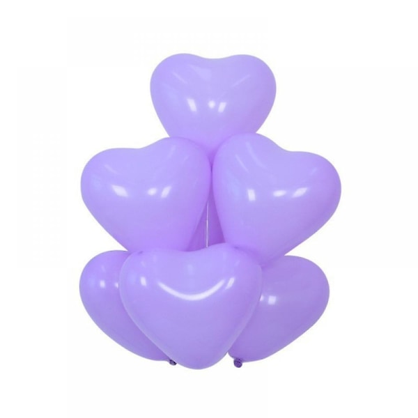 Latexballonger Flerfärgade Festliga Hjärtformade Ballonger är Stretchy och Luktfria Perfekta för Jul och Thanksgiving Fest (Lila)