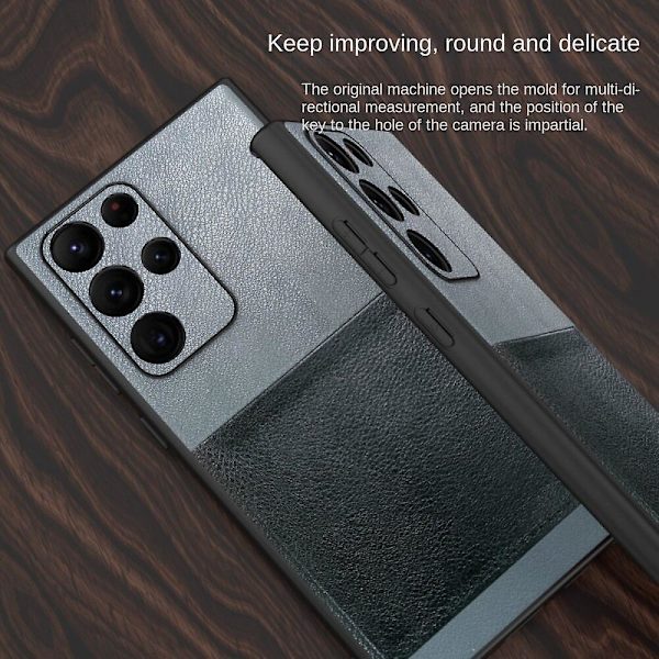 Kompatibel med Samsung S23 Ultra Skal, Skyddande Skal, Högkvalitativt Material, Heläckande Snygg Design, Perfekt för Modemänniskor (Blå)