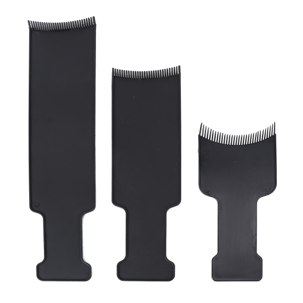 3-Pack Long Board hårfarging kam hårbørste for farging DIY Frisørsalong Farging hårbørsteverktøy (svart)