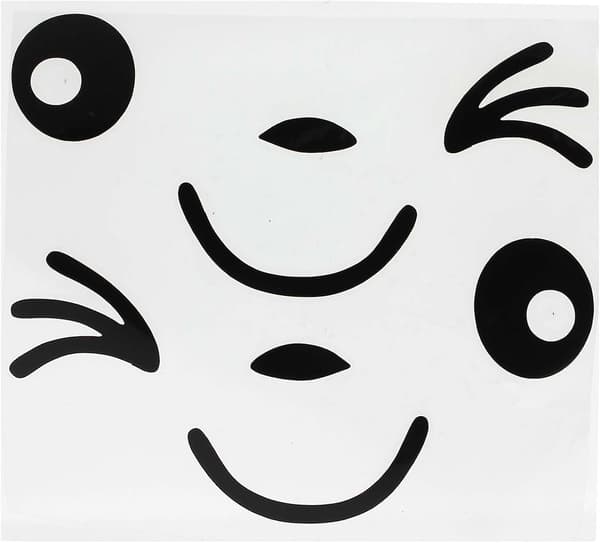 2-pack 3D svarta smiley-bilspegeldekaler (5 set)