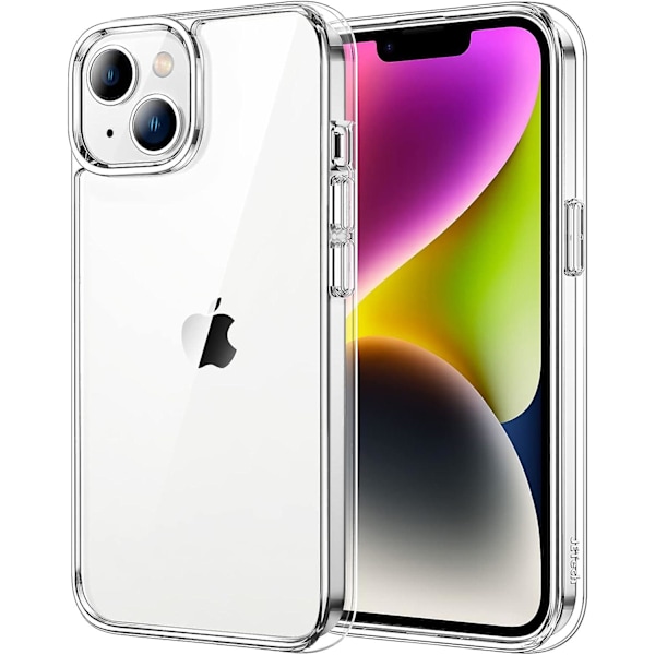 Kotelo iPhone 14 6.1 tuumaa, kellastumaton iskunkestävä suojakotelo, naarmuuntumaton läpinäkyvä takakansi (läpinäkyvä)