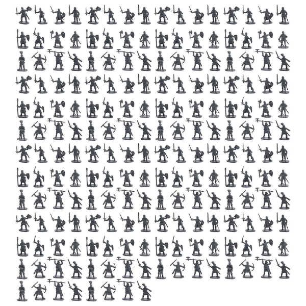 1:72 200/sæt Plastfigurer Legetøj Soldater Mænd Sværdkæmper Action gør-det-selv krigsscene Legetøj Grå