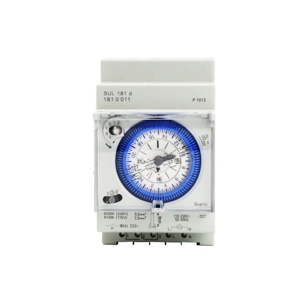 Analog timer med synkronmotor och dagsprogram, timer, 110-230VAC
