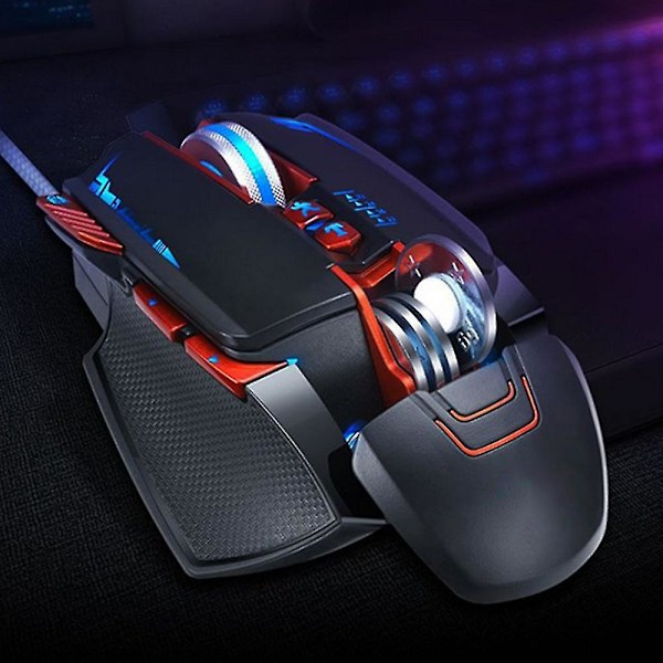 Trådbunden spelmus med bakgrundsbelysning Ergonomisk mus Programmerbara lägen - svart
