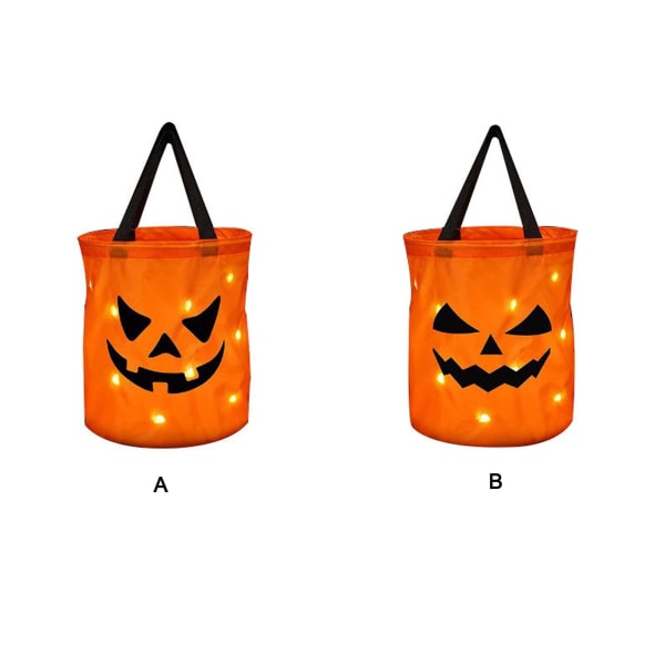 Gjenbrukbar Bucket Ghost Festival Pumpkins Tote Bag Halloween Candy Bag