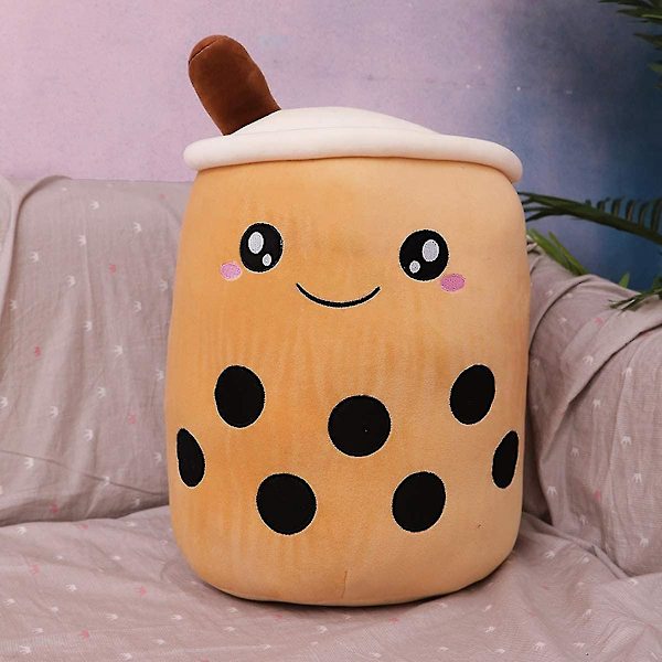 9,8\" Boba Tea Plysch Gosedjur Brun Bubble Tea Bubble Plysch Kudde Hem Mjuk Kastkudde Present (Brun, 9,8\")